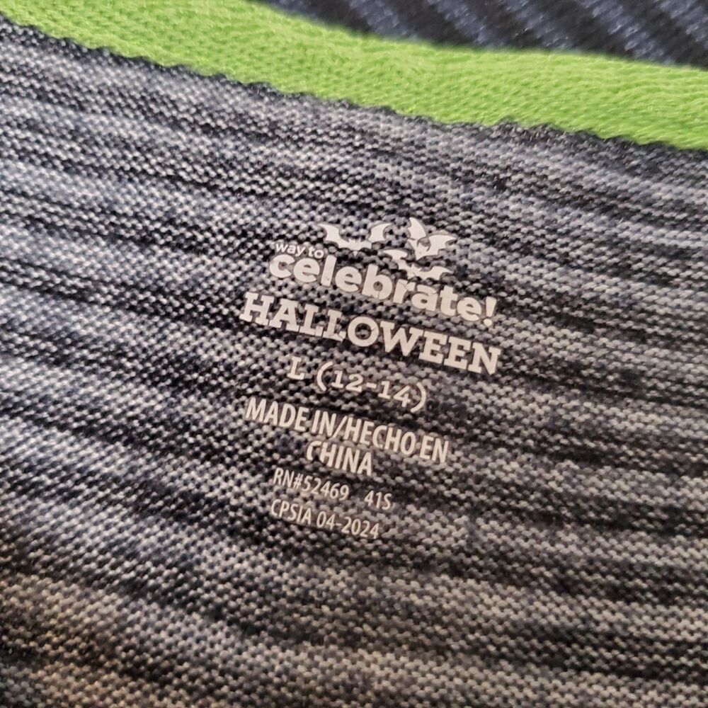 Way To Celebrate Halloween Stripe T-shirt Buckle Up Witches Womens Size L Blue - Picture 10 of 12